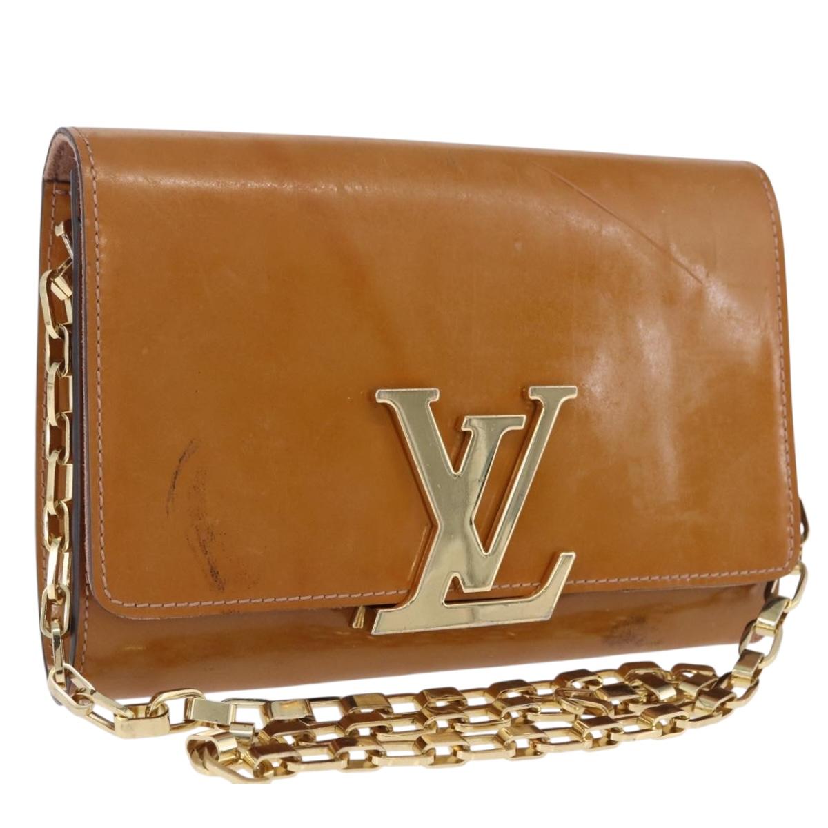 LOUIS VUITTON Vernis Pochette Louise GM Clutch Bag Dunne LV Auth 200232