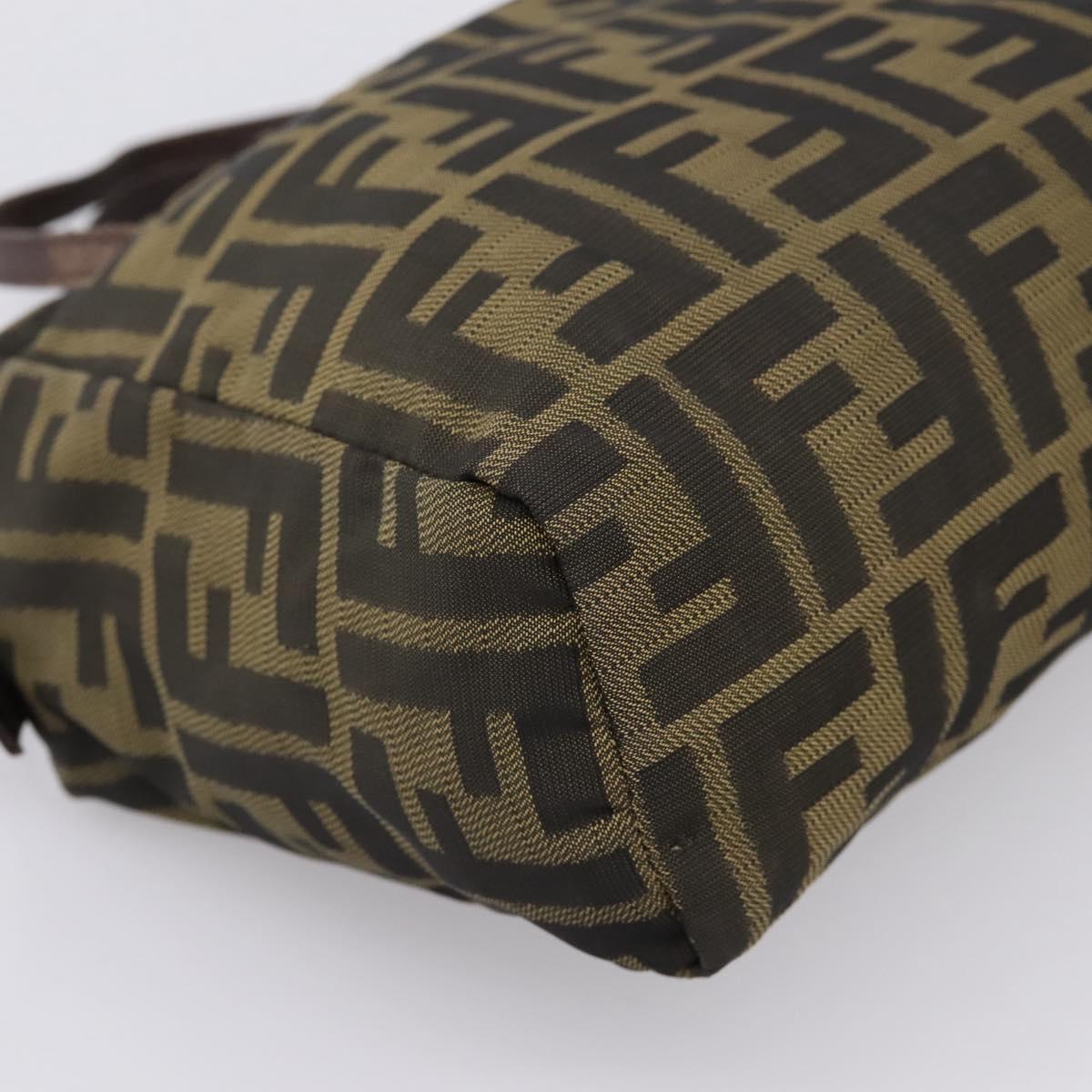 FENDI Zucca Canvas Hand Bag Black Brown Auth 200235