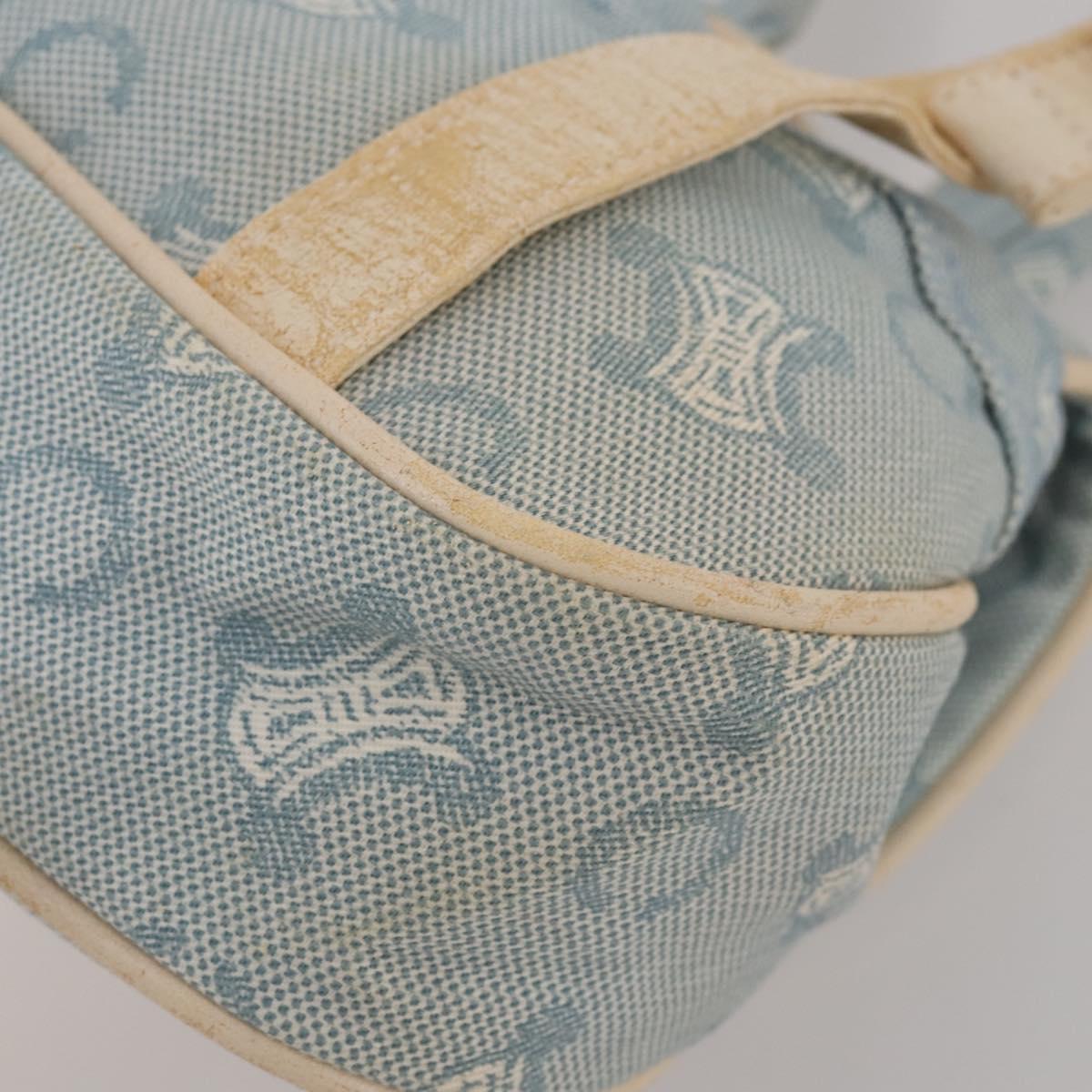 CELINE C Macadam Canvas Backpack Blue Gold Auth 200238