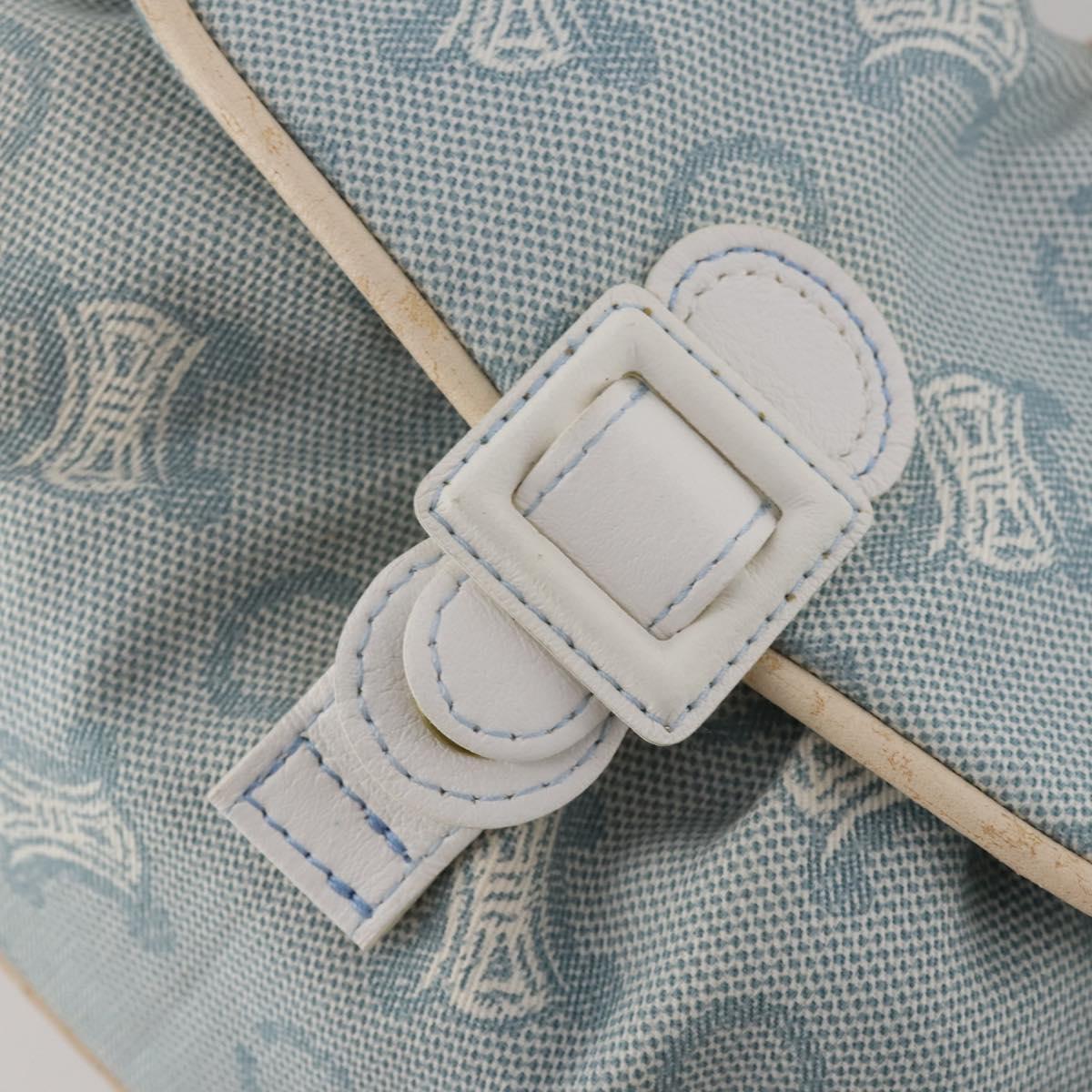 CELINE C Macadam Canvas Backpack Blue Gold Auth 200238