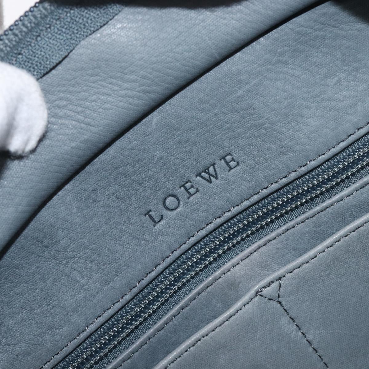 LOEWE Americana 28 Hand Bag Suede Gray Silver Auth 200243A