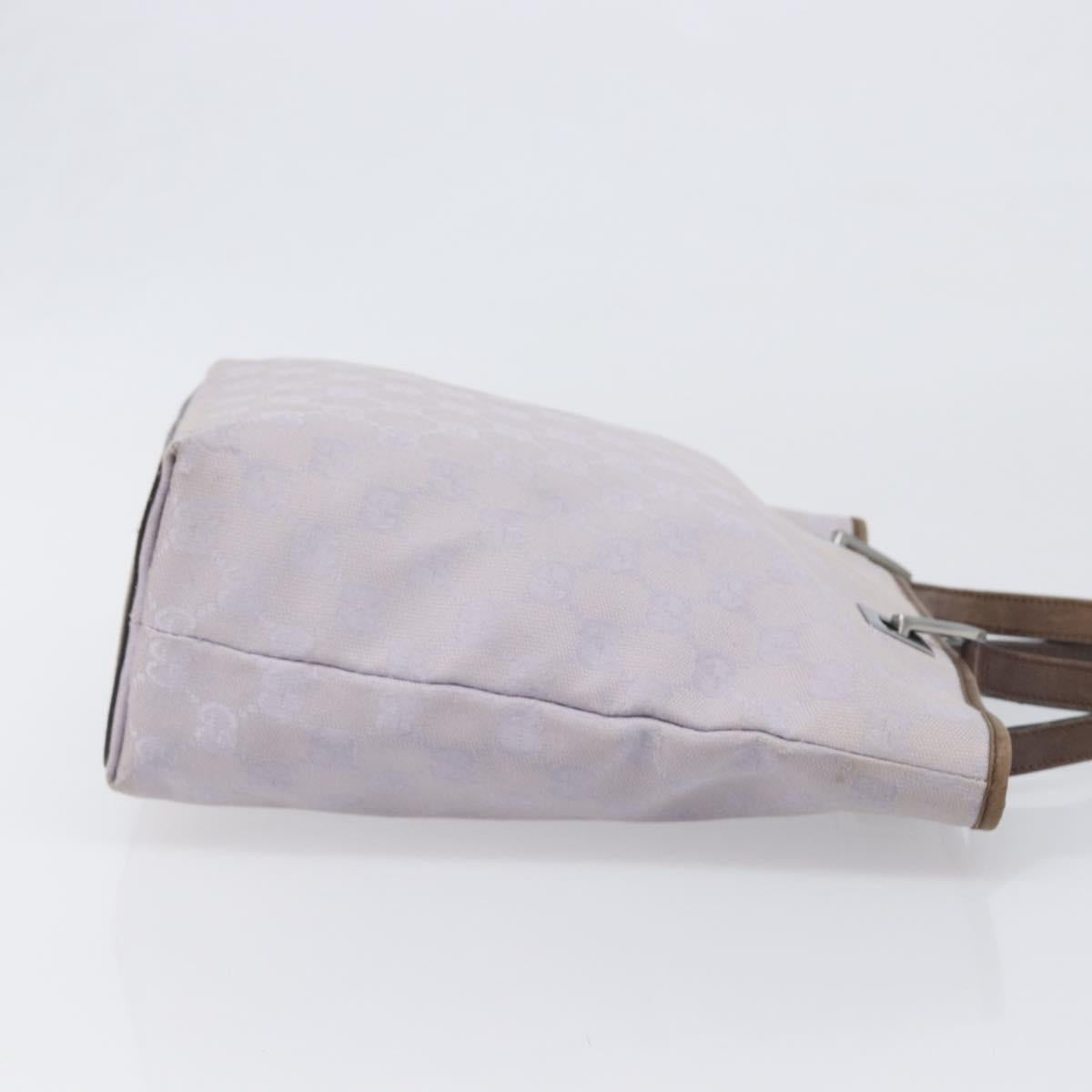 GUCCI GG Canvas Tote Bag Lavende Silver 31244 Auth 200244
