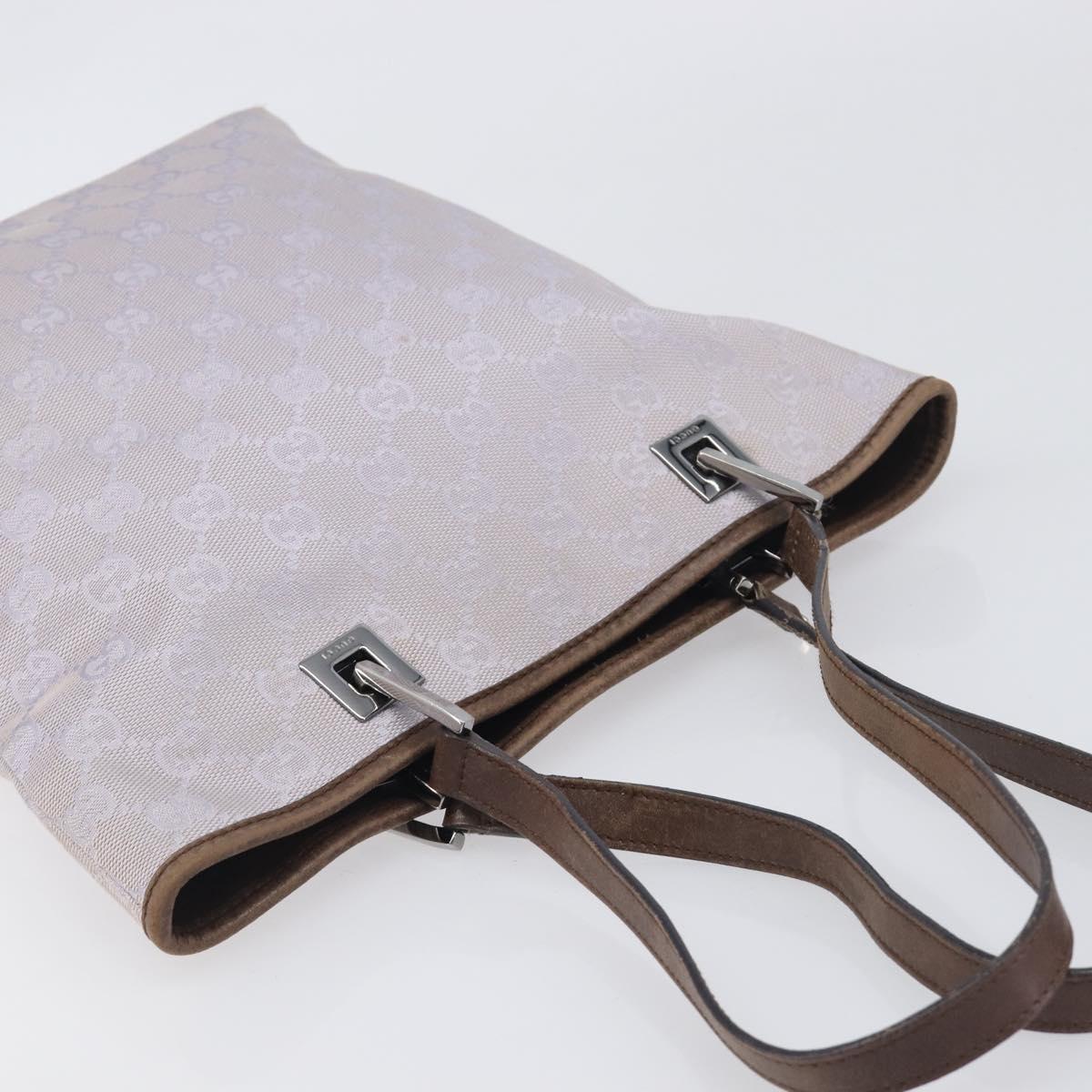 GUCCI GG Canvas Tote Bag Lavende Silver 31244 Auth 200244