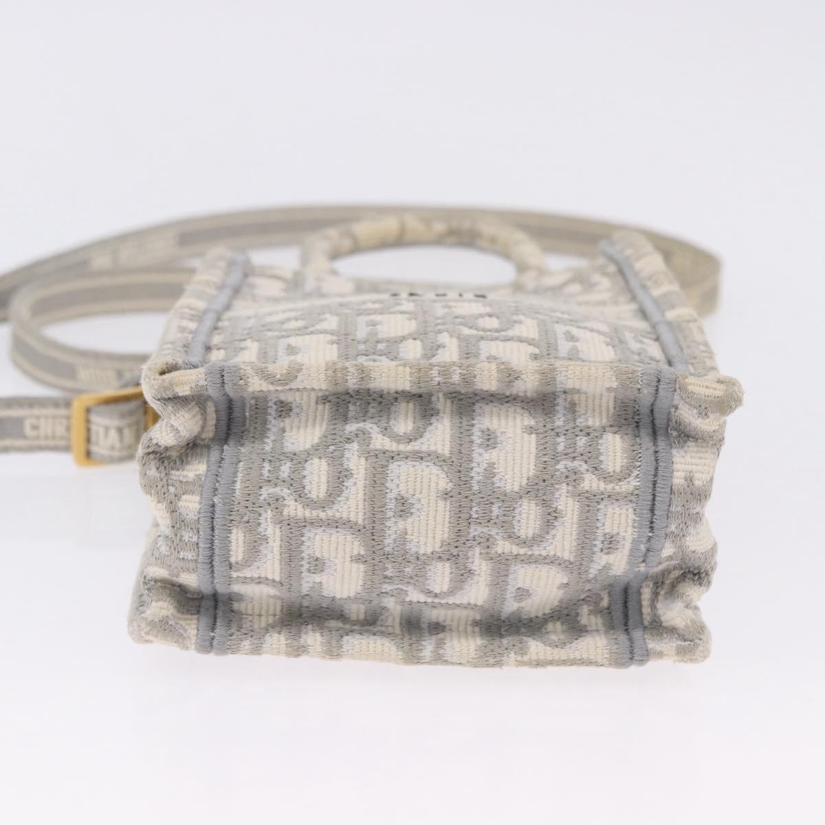 Christian Dior Trotter Canvas Oblique Book Tote Mini Bag 2way Gray Auth 200245V