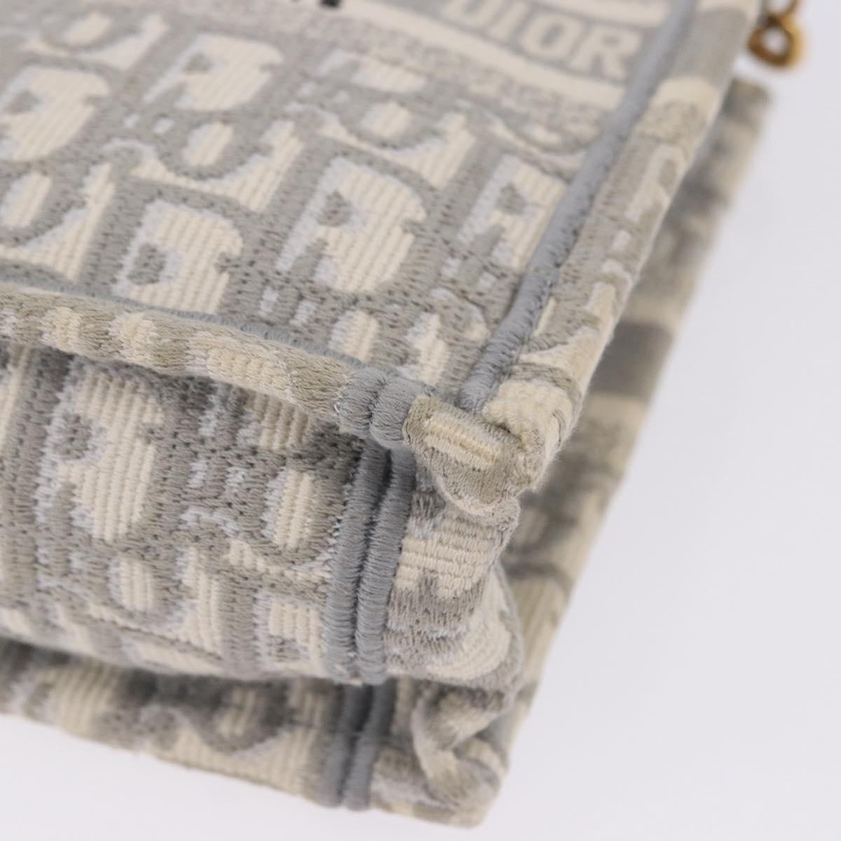 Christian Dior Trotter Canvas Oblique Book Tote Mini Bag 2way Gray Auth 200245V