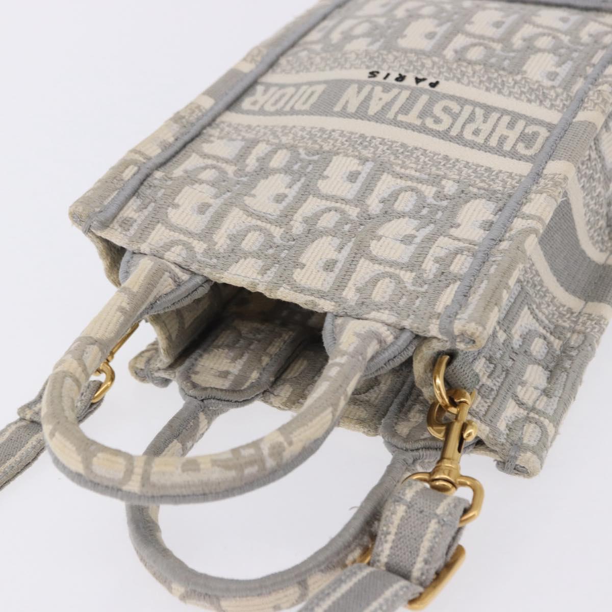Christian Dior Trotter Canvas Oblique Book Tote Mini Bag 2way Gray Auth 200245V