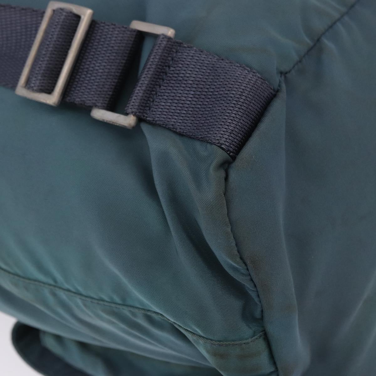 PRADA Backpack Nylon Green Silver Auth 200253