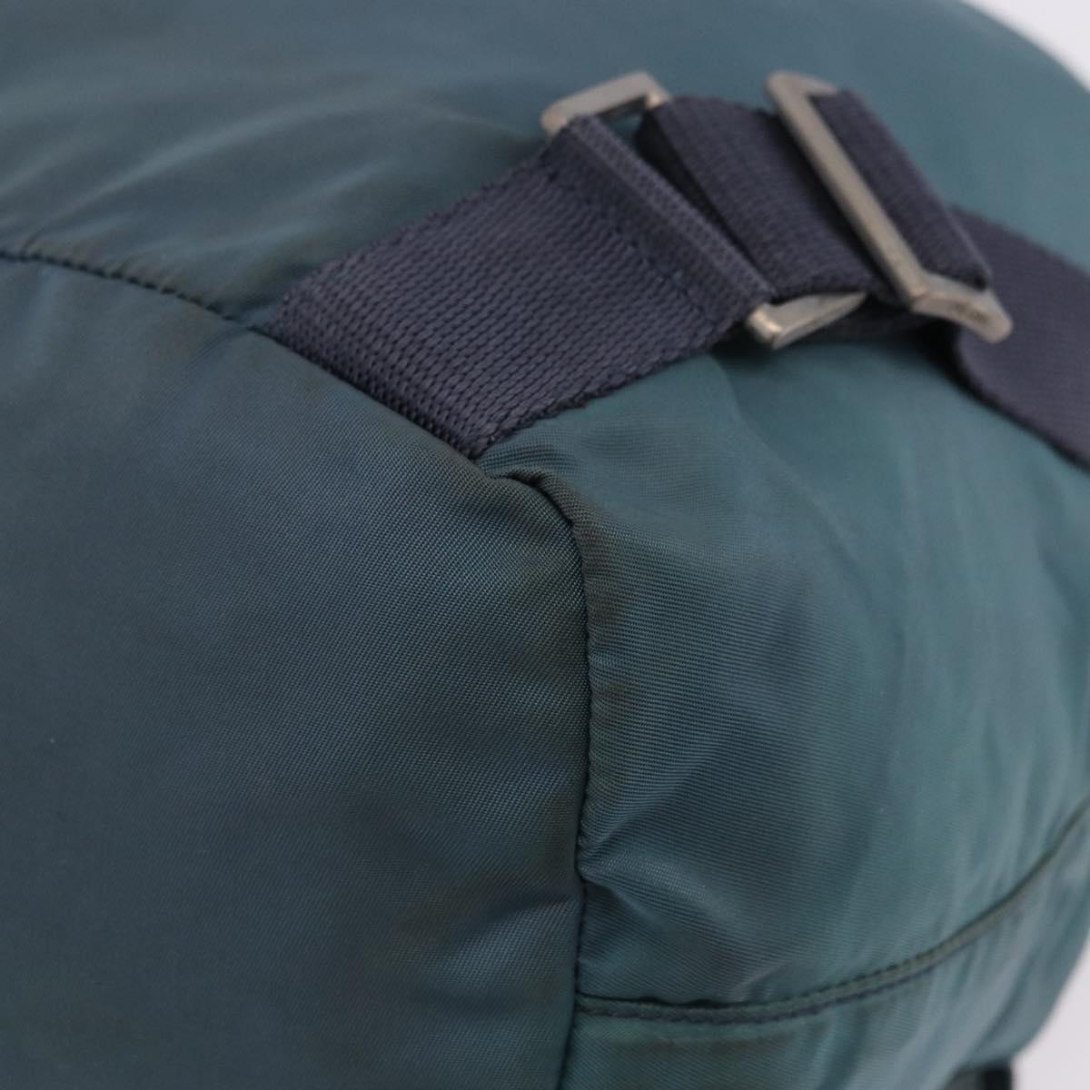 PRADA Backpack Nylon Green Silver Auth 200253