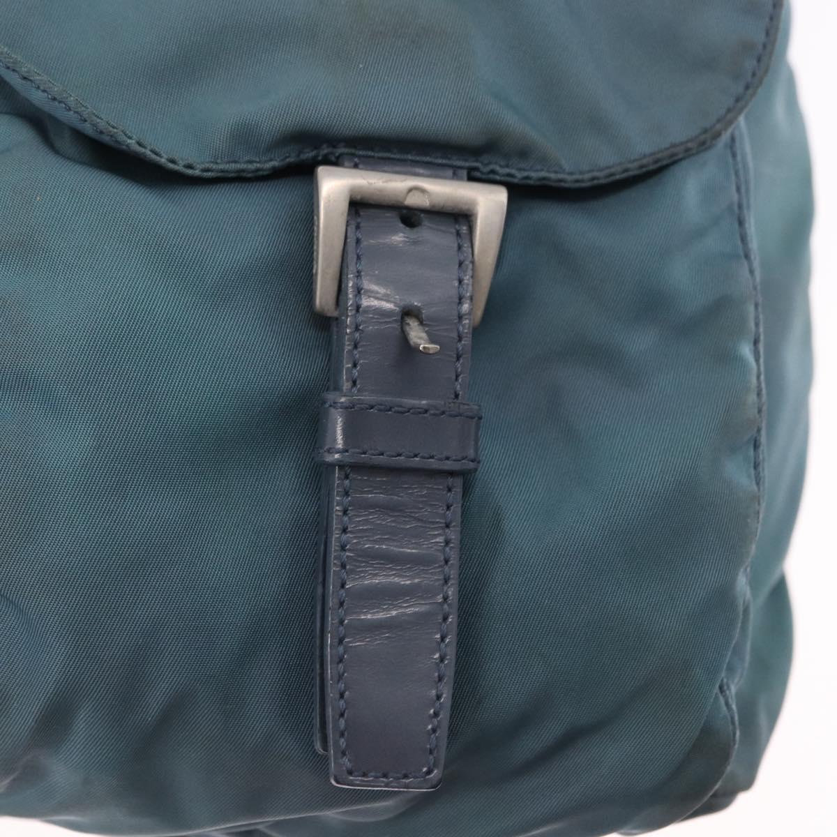 PRADA Backpack Nylon Green Silver Auth 200253