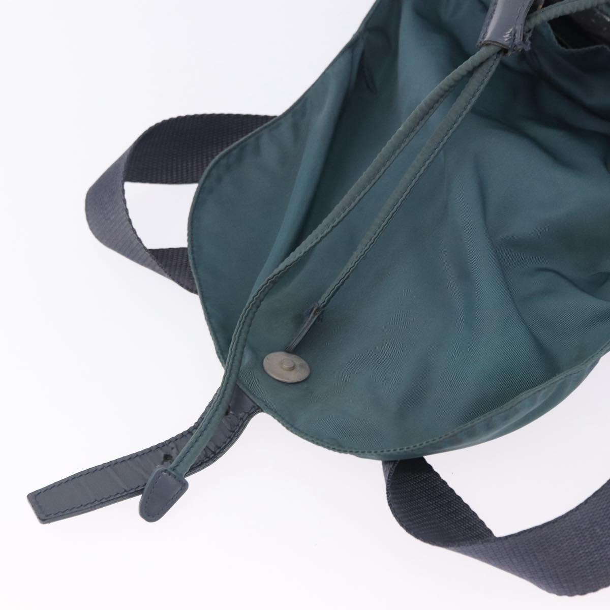 PRADA Backpack Nylon Green Silver Auth 200253