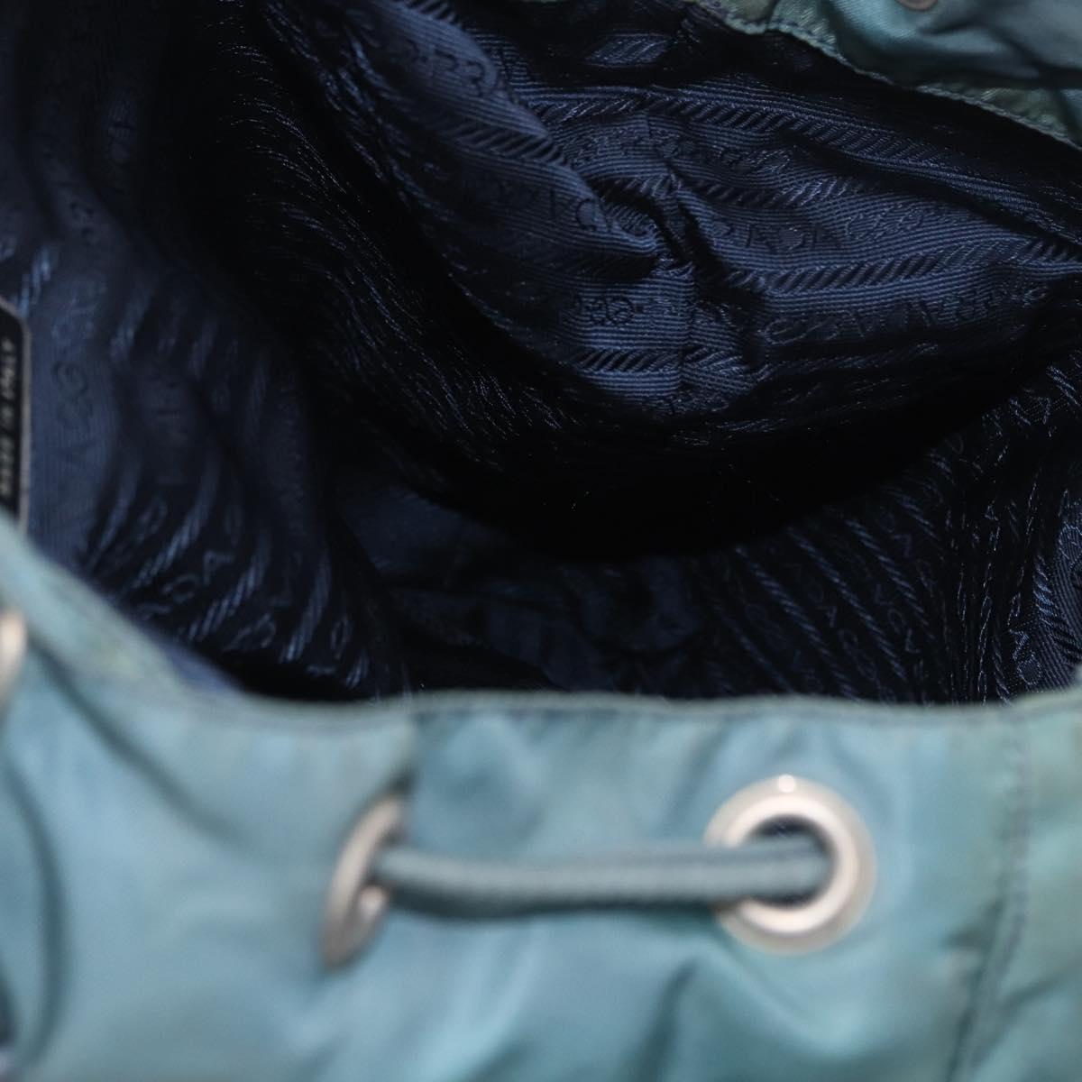 PRADA Backpack Nylon Green Silver Auth 200253