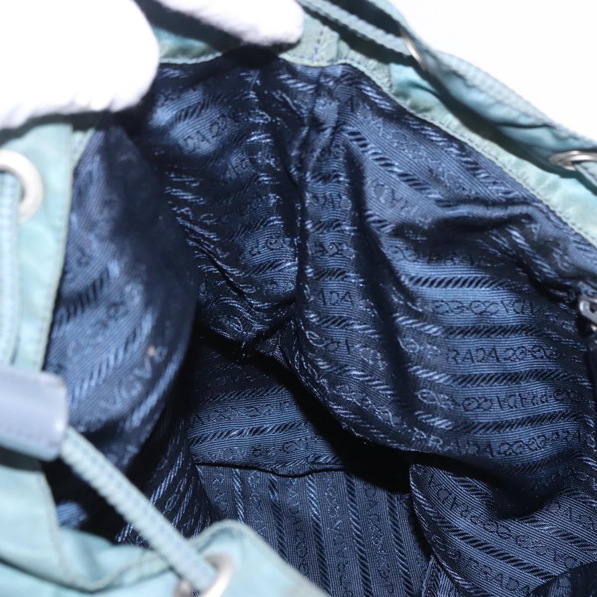PRADA Backpack Nylon Green Silver Auth 200253
