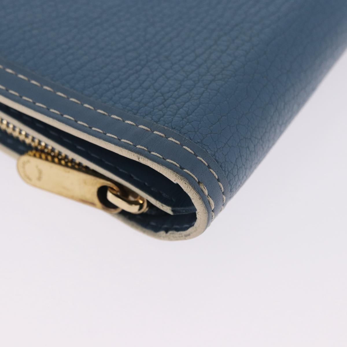 LOUIS VUITTON Suhari Compact Zip Wallet Leather Blue M91829 LV Auth 200260V