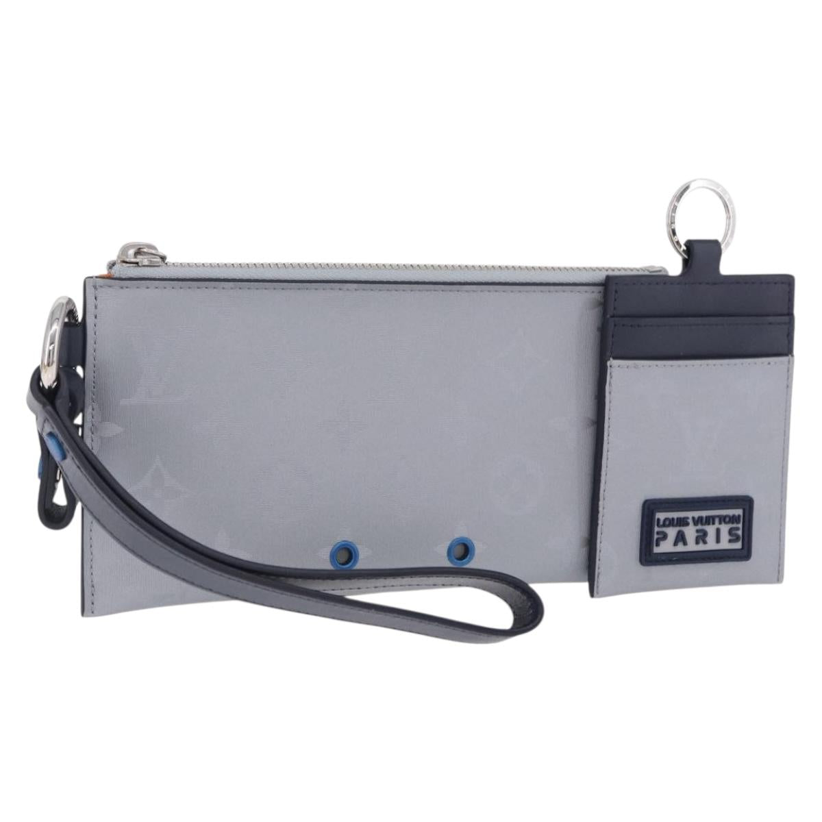 LOUIS VUITTON Monogram Satellite Alpha Pouch Silver M44178 LV Auth 200275V