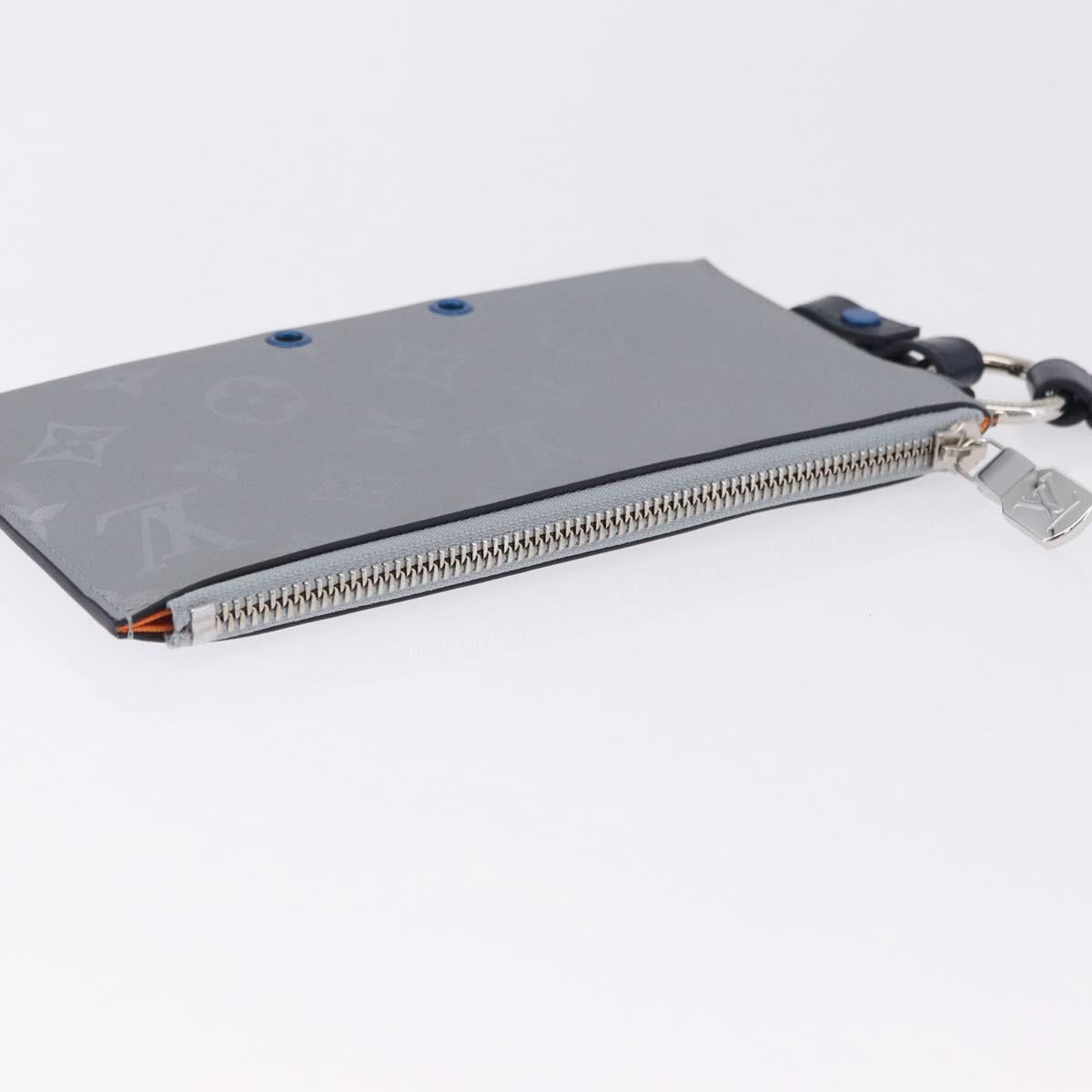 LOUIS VUITTON Monogram Satellite Alpha Pouch Silver M44178 LV Auth 200275V