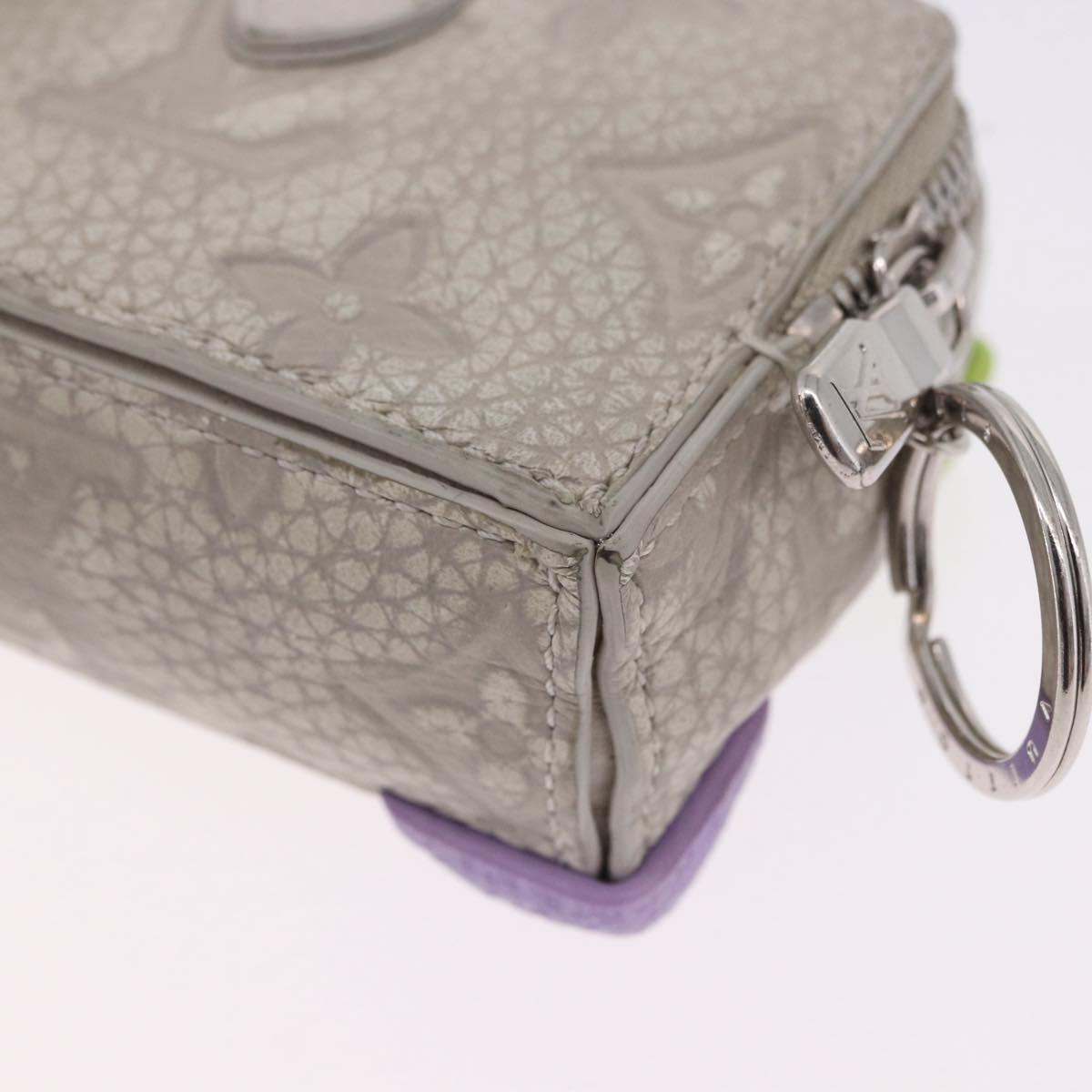 LOUIS VUITTON Taurillon Clemence Monogram Climbing Pouch Gray LV Auth 200276A