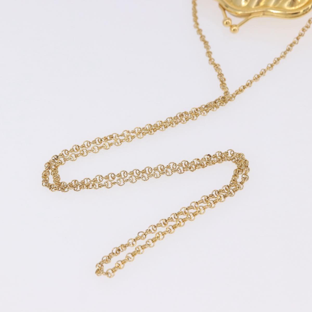 GUCCI GG Chain Shoulder Pouch Metal Gold Auth 200279V