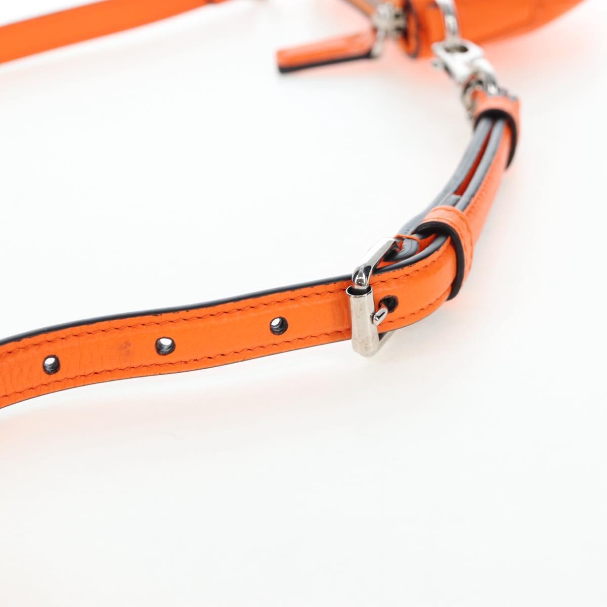 GUCCI Logo Micro Shoulder Bag Leather Orange Silver 821831 Auth 200280V