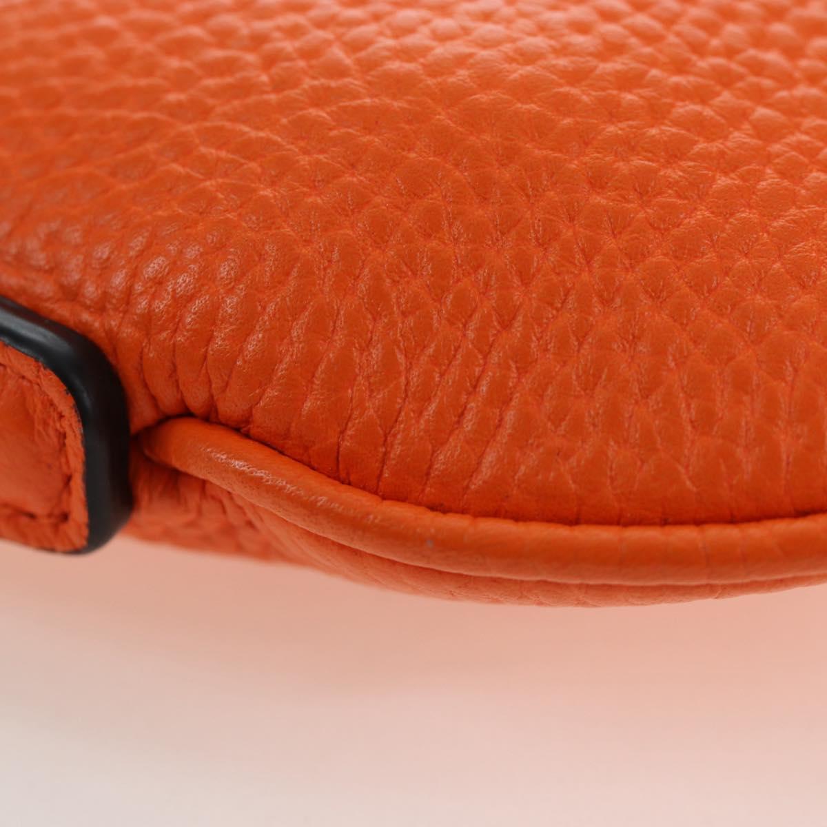 GUCCI Logo Micro Shoulder Bag Leather Orange Silver 821831 Auth 200280V