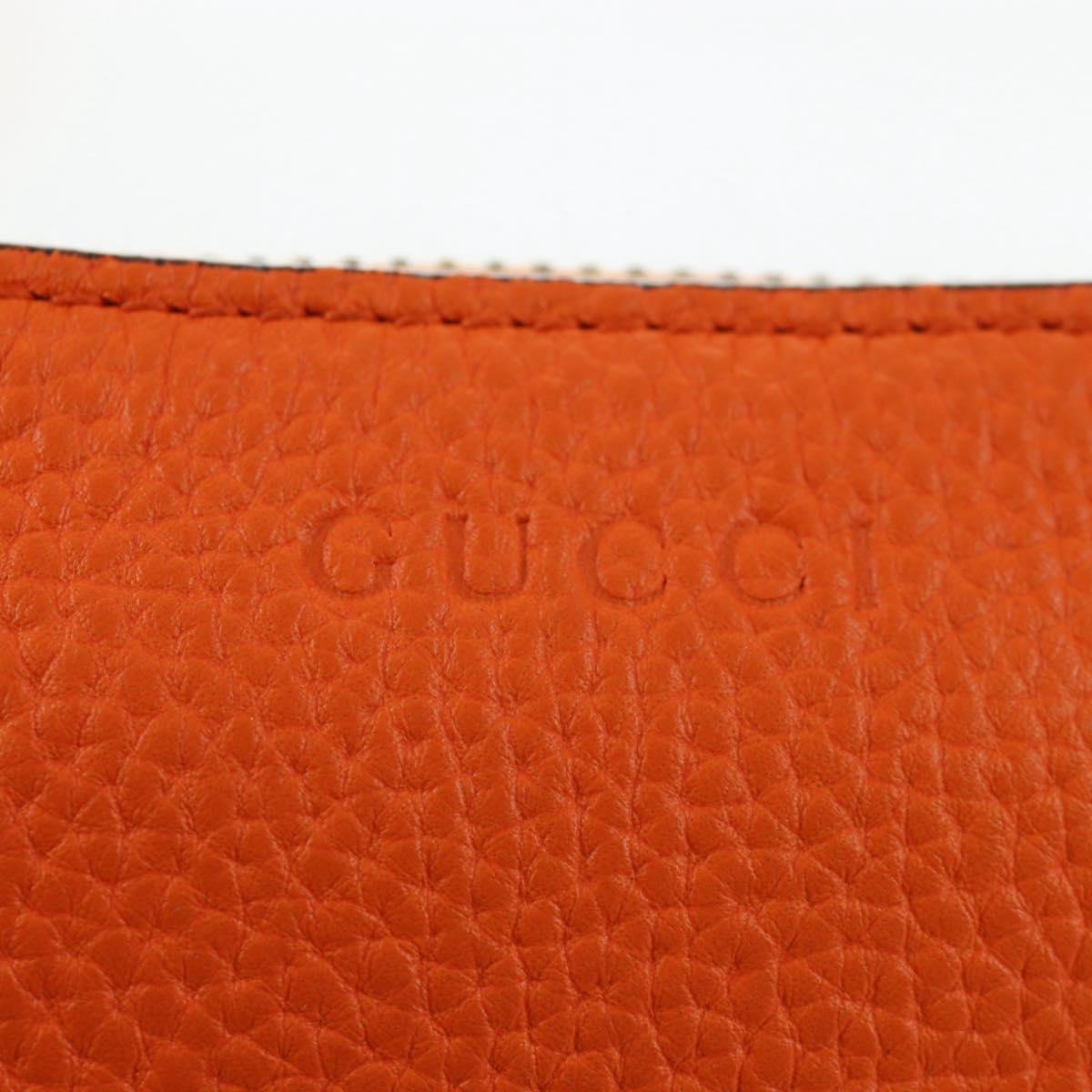 GUCCI Logo Micro Shoulder Bag Leather Orange Silver 821831 Auth 200280V