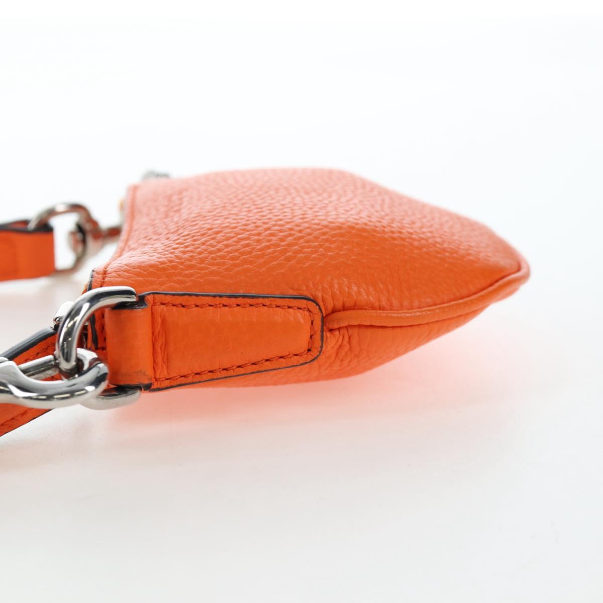 GUCCI Logo Micro Shoulder Bag Leather Orange Silver 821831 Auth 200280V