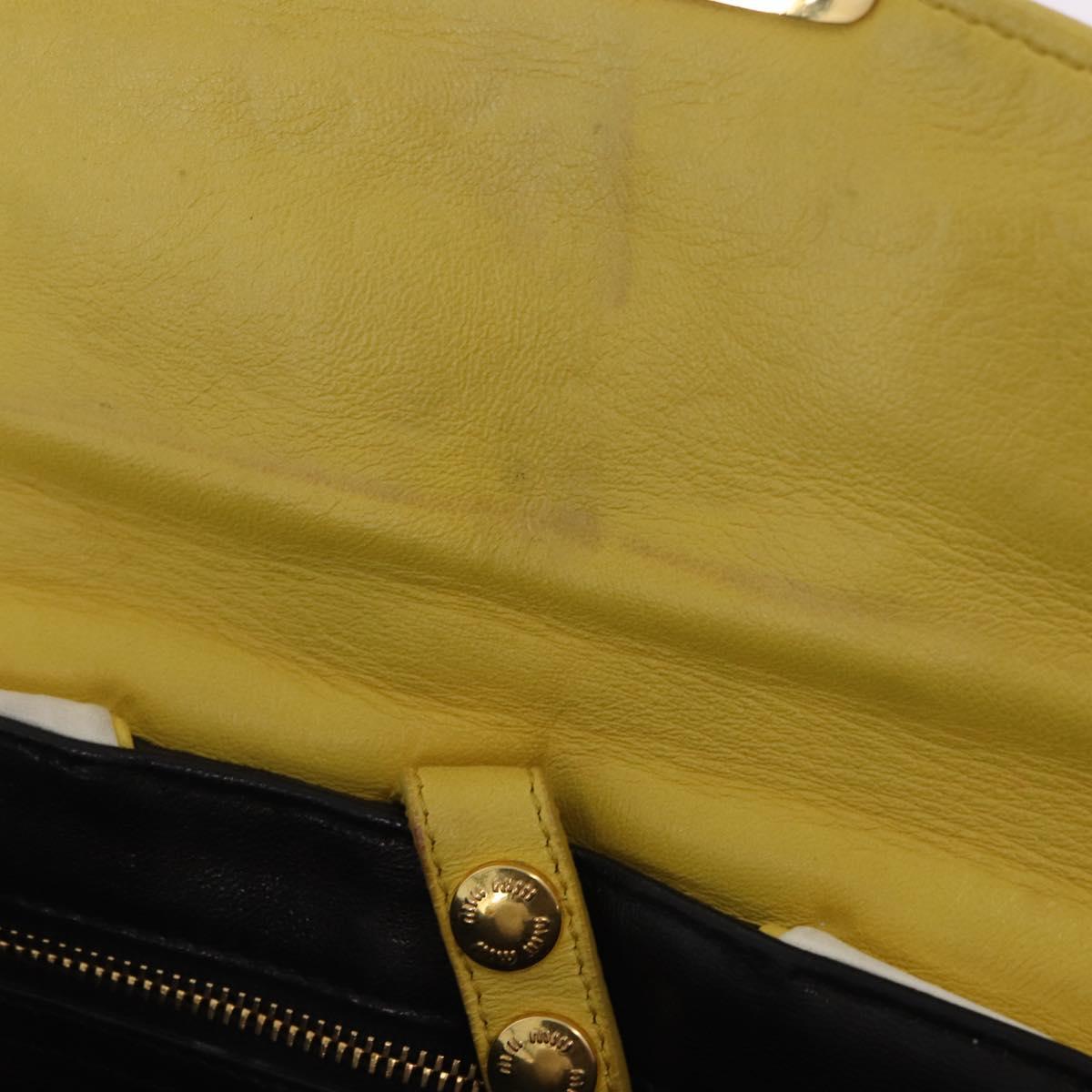 Miu Miu Biker Studs Shoulder Bag Leather Black Gold Auth 200282V