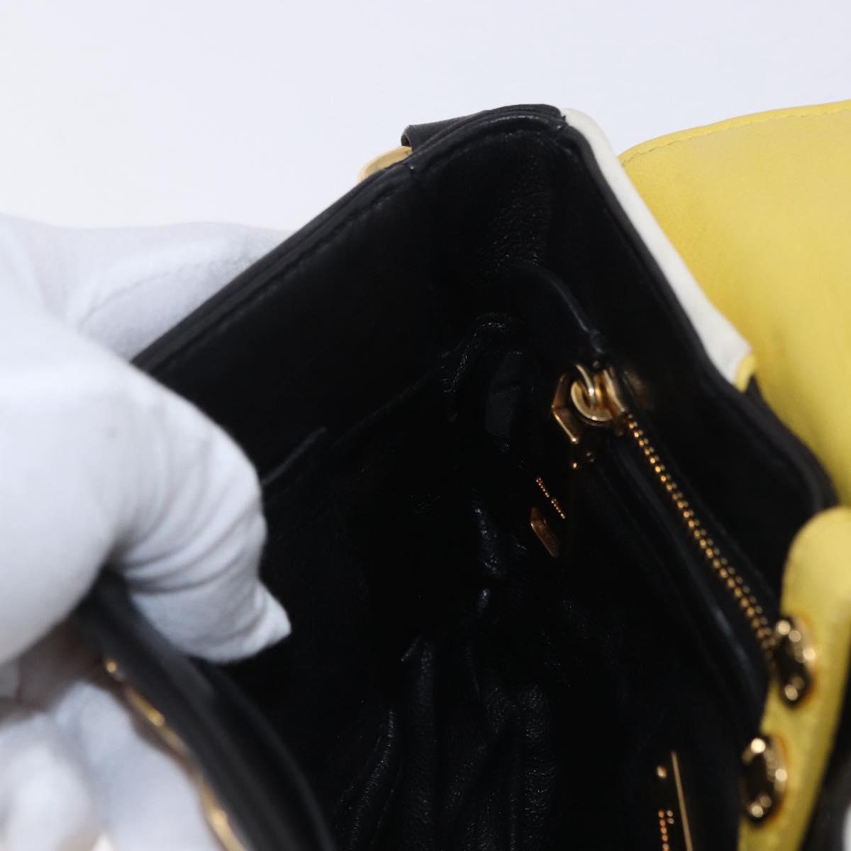 Miu Miu Biker Studs Shoulder Bag Leather Black Gold Auth 200282V