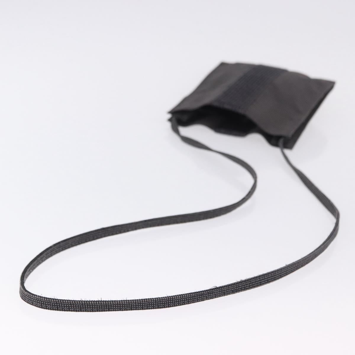 HERMES Her Line Pochette Shoulder Bag Canvas Gray Auth 200286