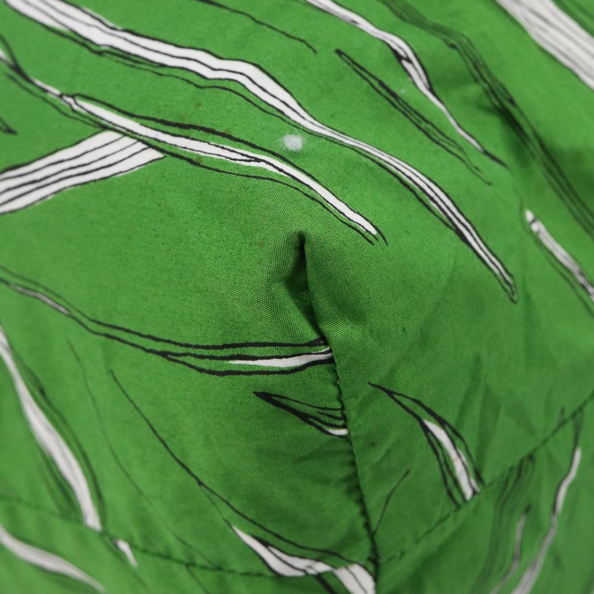 Miu Miu Tote Bag Nylon Green Silver Auth 200289A