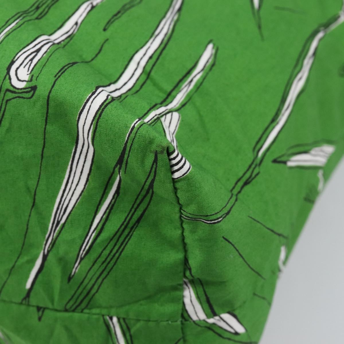 Miu Miu Tote Bag Nylon Green Silver Auth 200289A