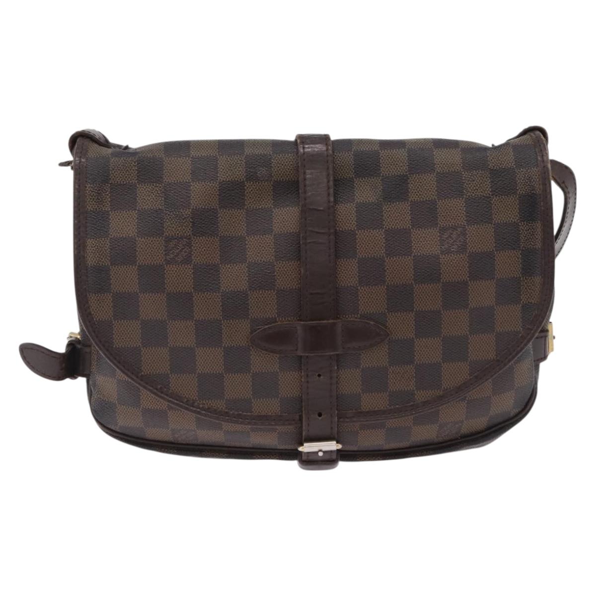 LOUIS VUITTON Damier Ebene Saumur 30 Shoulder Bag SPO N48081 LV Auth 200290