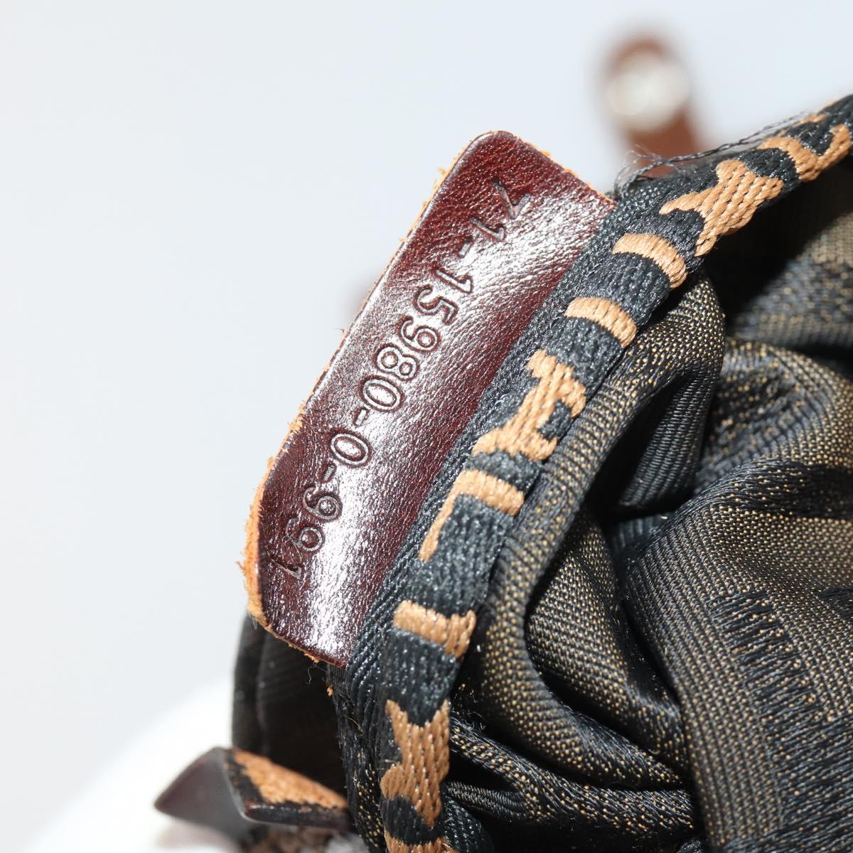 FENDI Zucca Canvas Backpack Brown Black Auth 200298