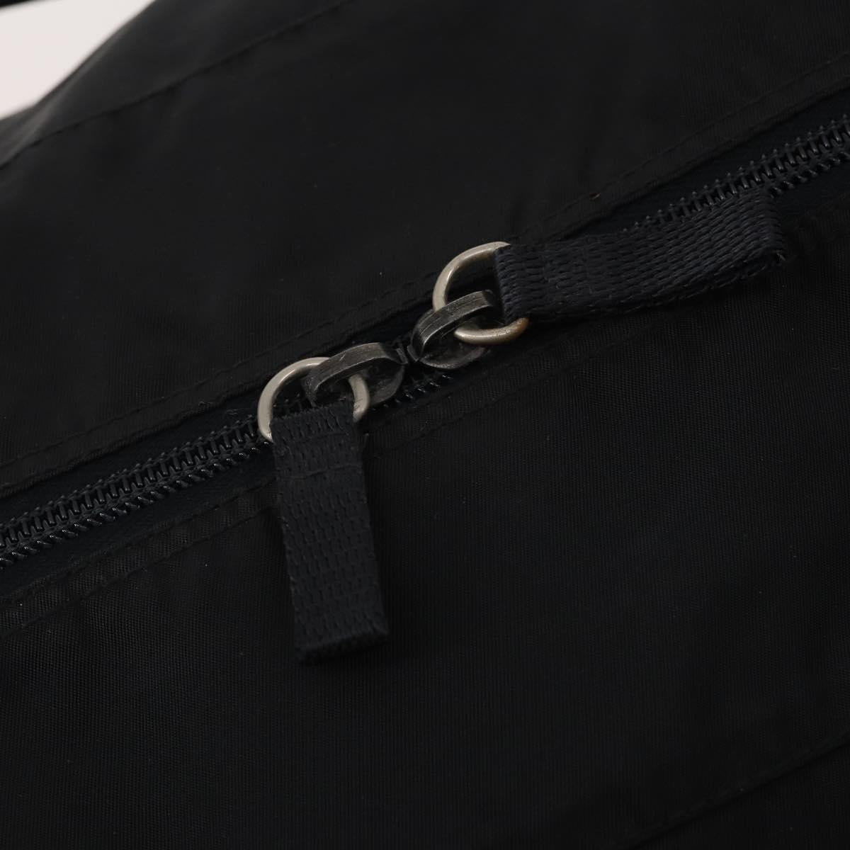 PRADA Boston Bag Nylon 2way Black Silver Auth 200299A