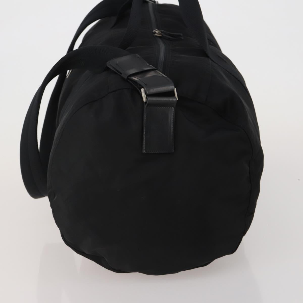 PRADA Boston Bag Nylon 2way Black Silver Auth 200299A