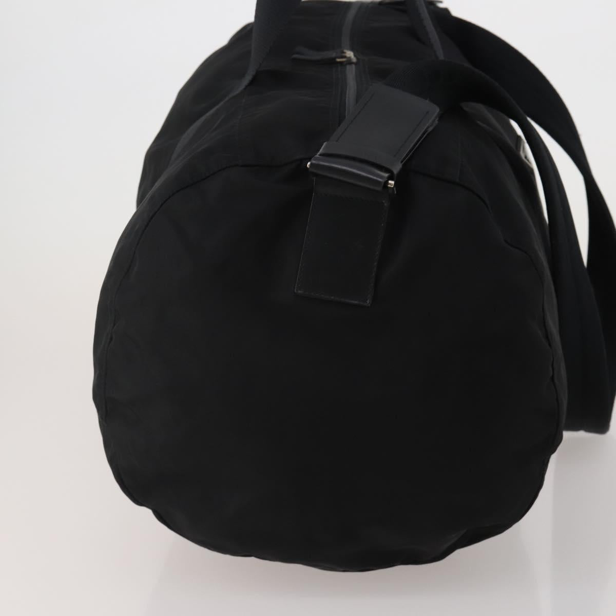 PRADA Boston Bag Nylon 2way Black Silver Auth 200299A