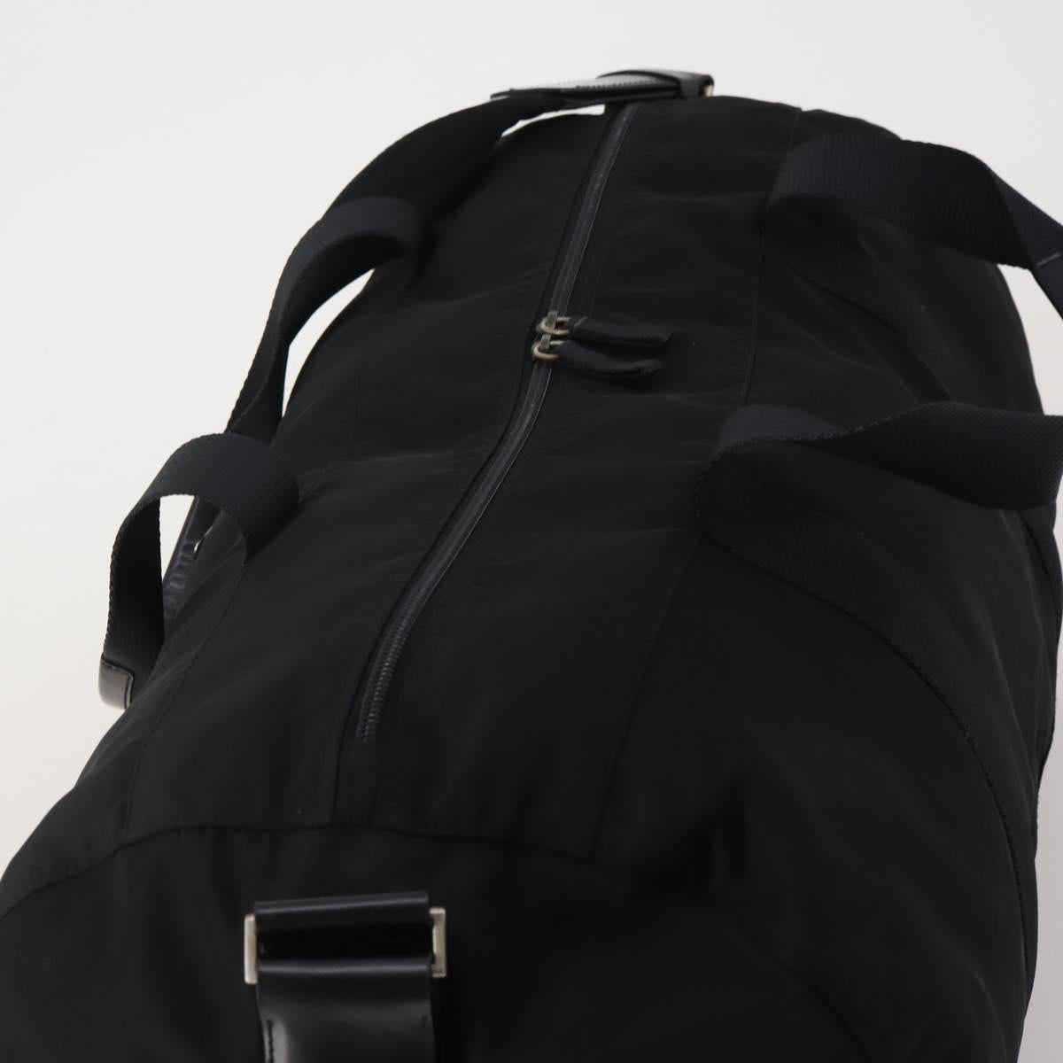 PRADA Boston Bag Nylon 2way Black Silver Auth 200299A