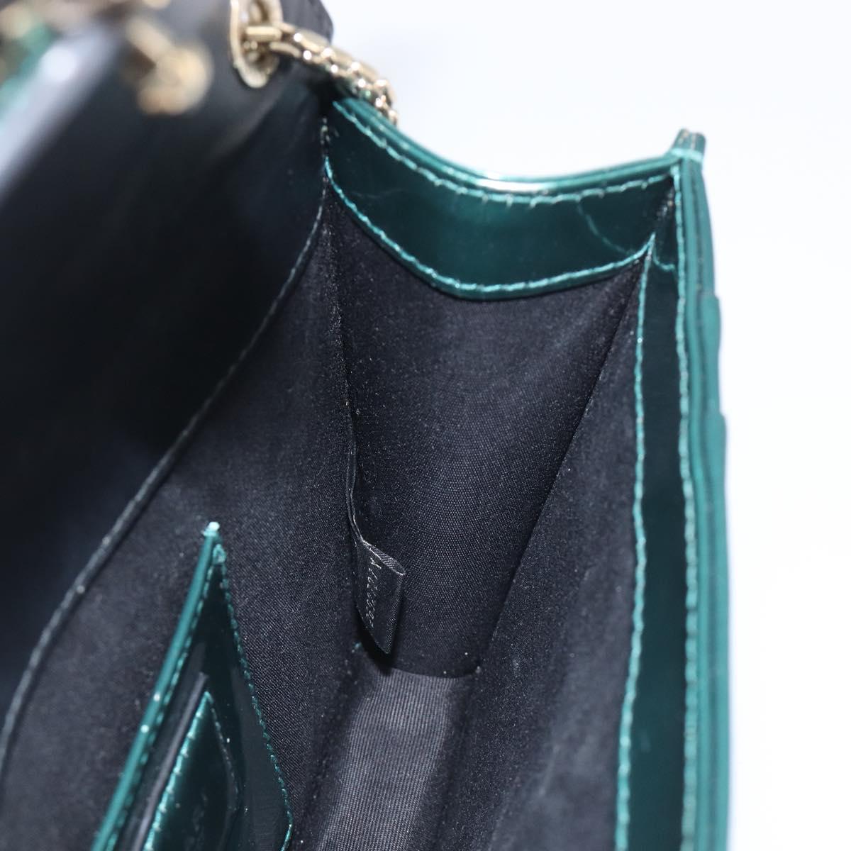 BVLGARI Serpenti Forever Chain Bag Patent Leather Green Gold Auth 200301V