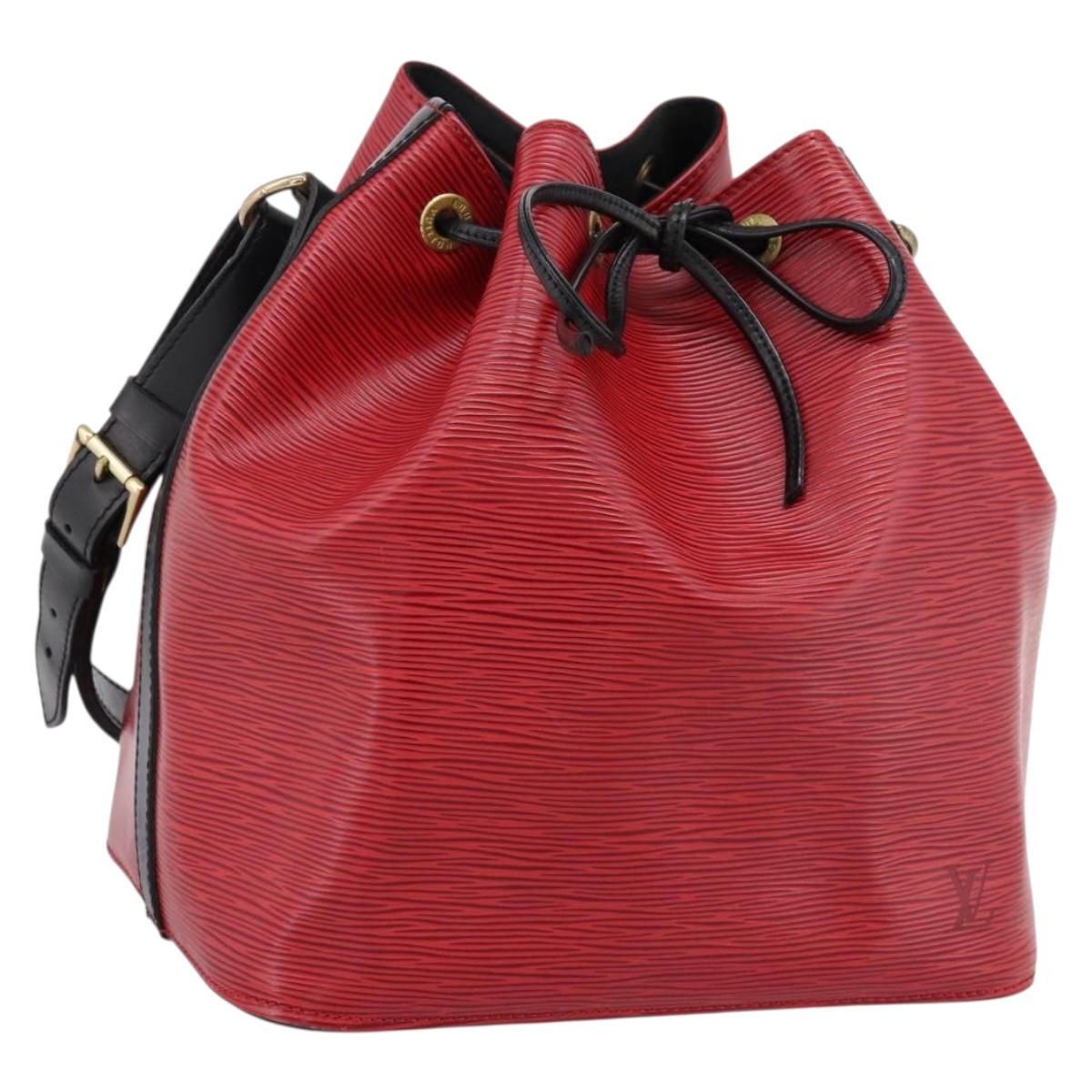 LOUIS VUITTON Epi Petit Noe Shoulder Bag Red Black M44172 LV Auth 200330A