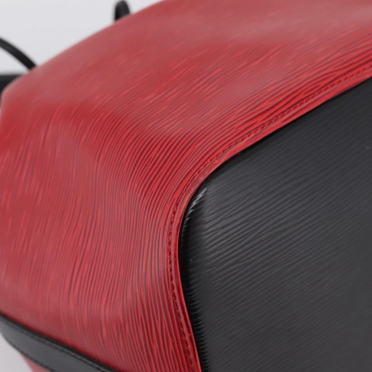 LOUIS VUITTON Epi Petit Noe Shoulder Bag Red Black M44172 LV Auth 200330A