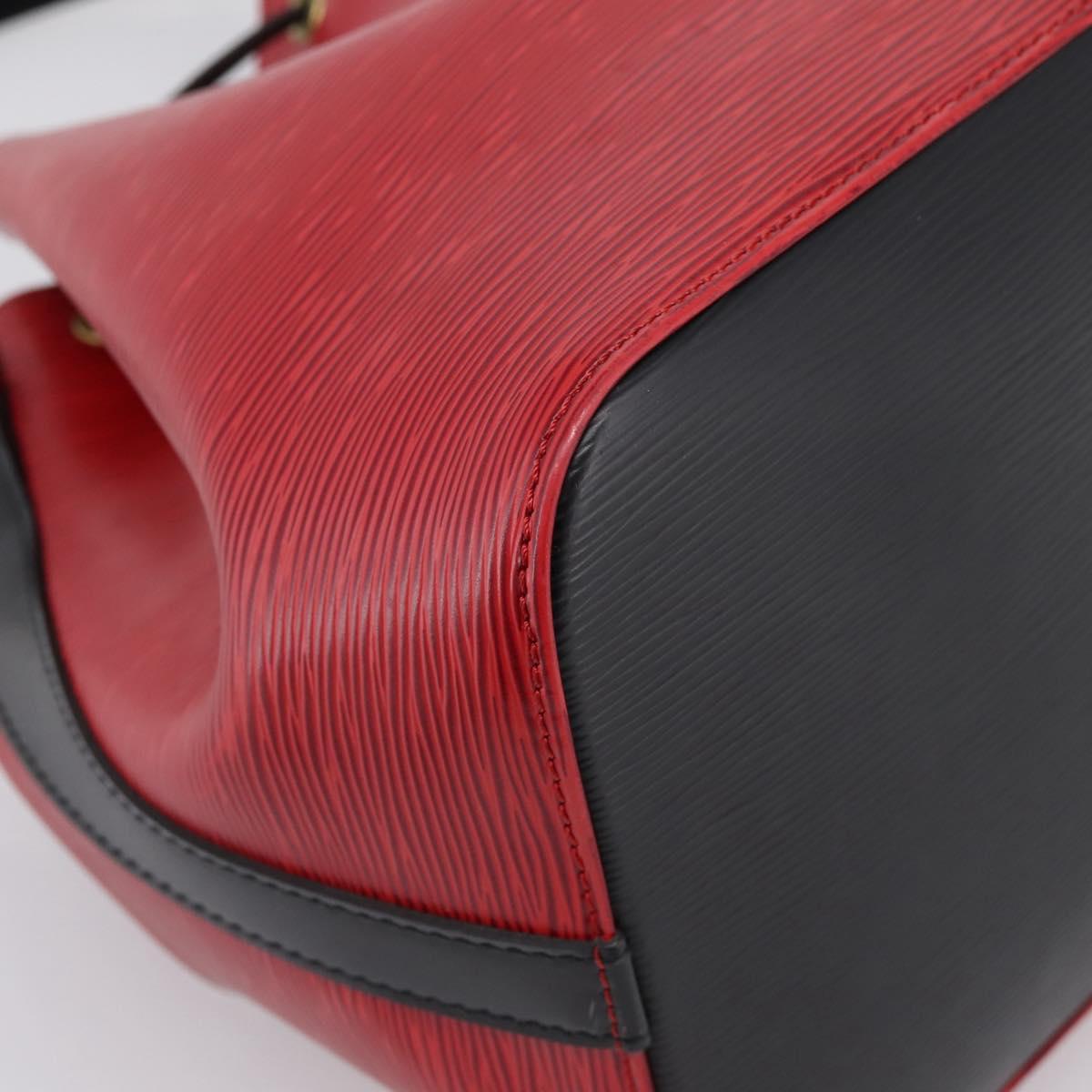 LOUIS VUITTON Epi Petit Noe Shoulder Bag Red Black M44172 LV Auth 200330A