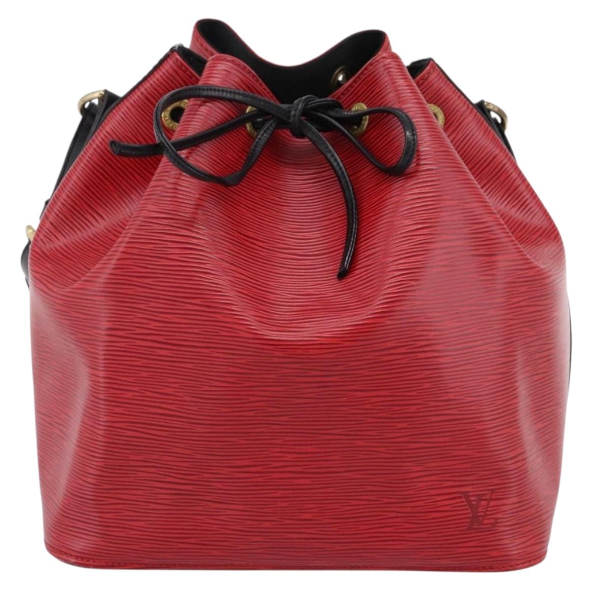 LOUIS VUITTON Epi Petit Noe Shoulder Bag Red Black M44172 LV Auth 200330A