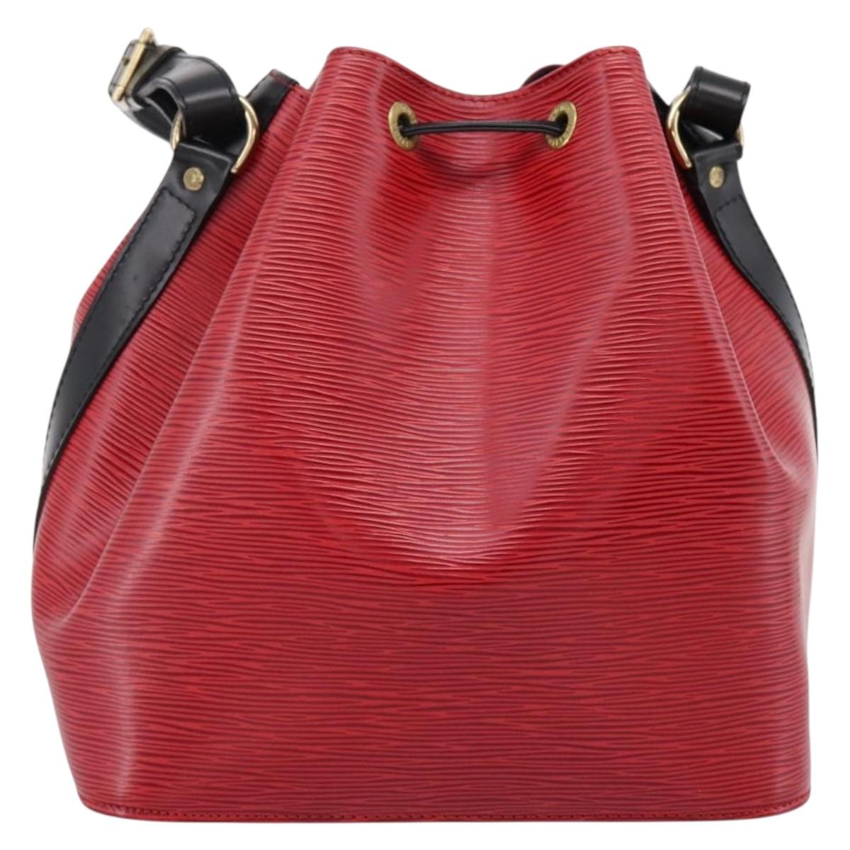 LOUIS VUITTON Epi Petit Noe Shoulder Bag Red Black M44172 LV Auth 200330A