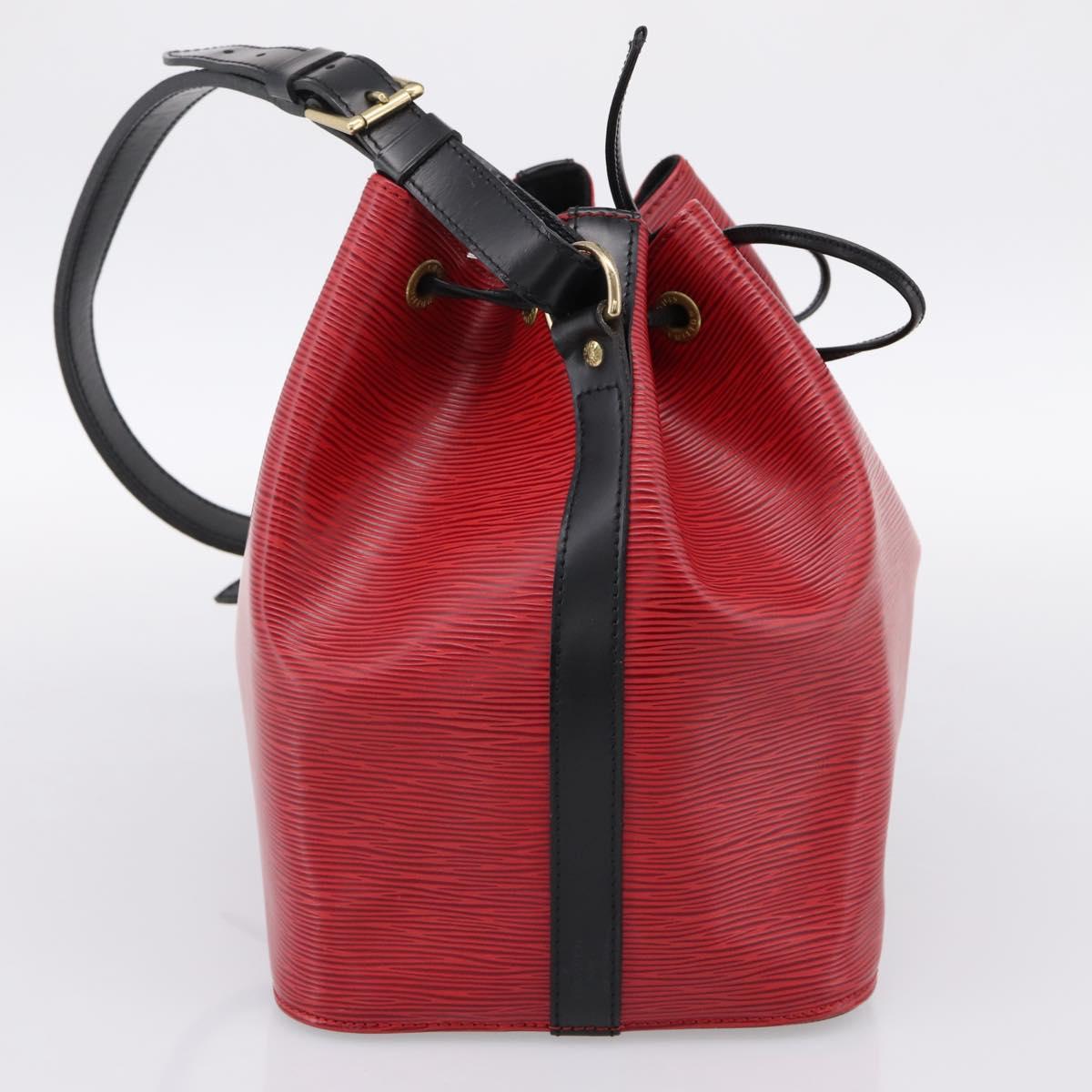 LOUIS VUITTON Epi Petit Noe Shoulder Bag Red Black M44172 LV Auth 200330A