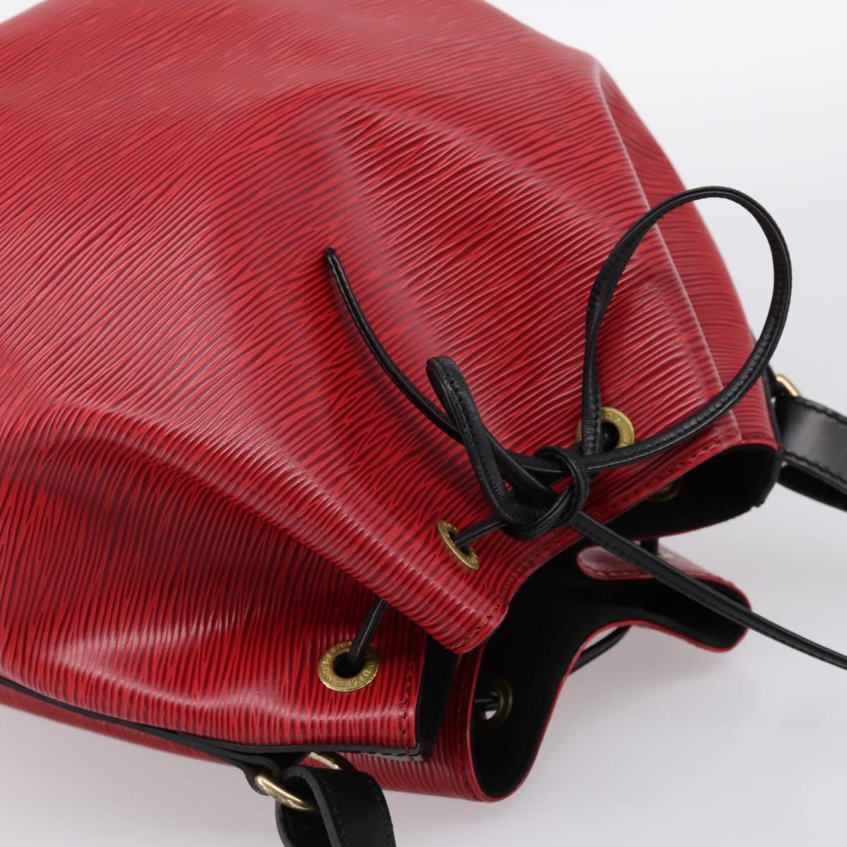 LOUIS VUITTON Epi Petit Noe Shoulder Bag Red Black M44172 LV Auth 200330A