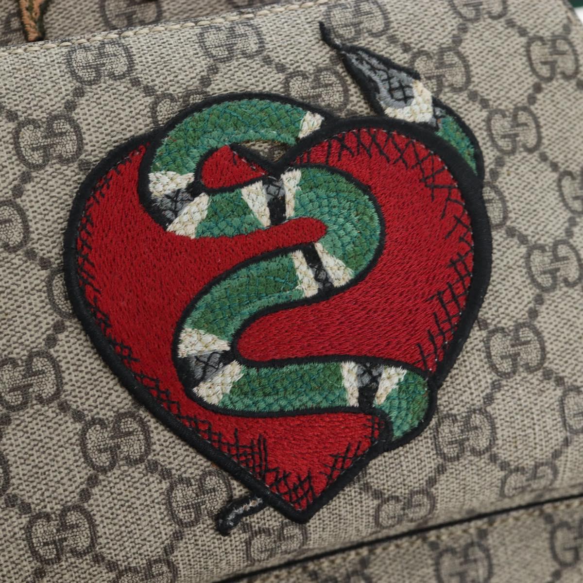 GUCCI GG Supreme Web Sherry Line Backpack PVC Beige Gold 427042 Auth 200331M