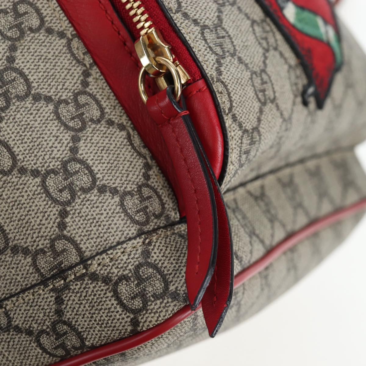 GUCCI GG Supreme Web Sherry Line Backpack PVC Beige Gold 427042 Auth 200331M
