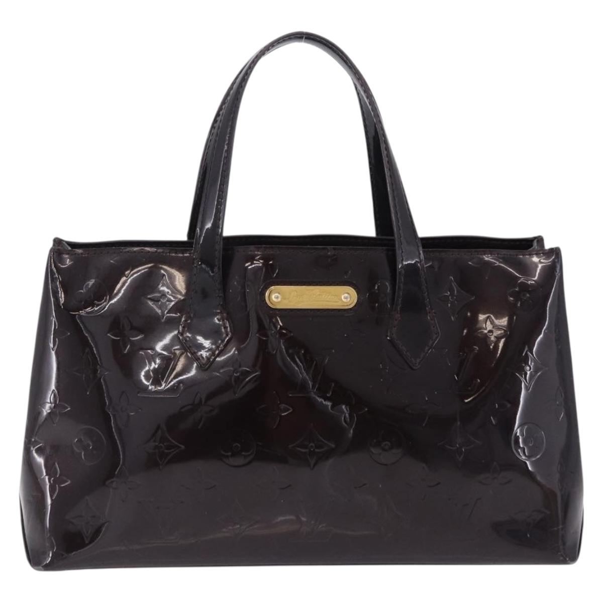 LOUIS VUITTON Monogram Vernis Wilshire PM Hand Bag Amarante M93641 Auth 200333
