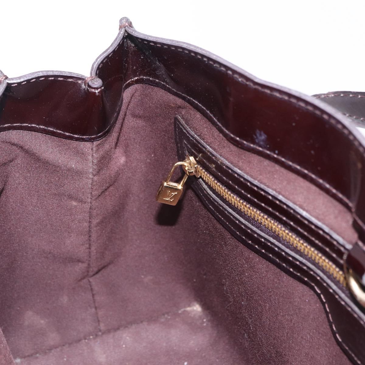 LOUIS VUITTON Monogram Vernis Wilshire PM Hand Bag Amarante M93641 Auth 200333
