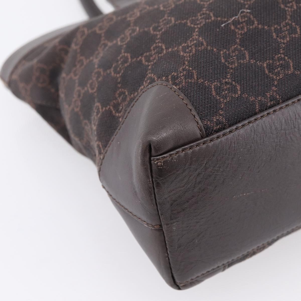 GUCCI GG Canvas Hand Bag Dark Brown 33890 Auth 200335