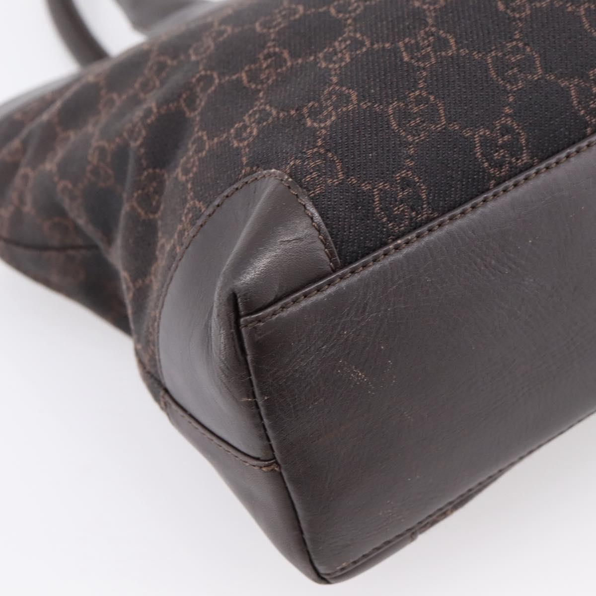 GUCCI GG Canvas Hand Bag Dark Brown 33890 Auth 200335